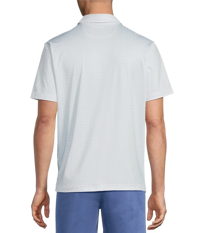 Cremieux Blue Label Performance Stretch Geo Print Short Sleeve Golf Polo Shirt