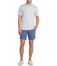 Cremieux Blue Label Performance Stretch Geo Print Short Sleeve Golf Polo Shirt