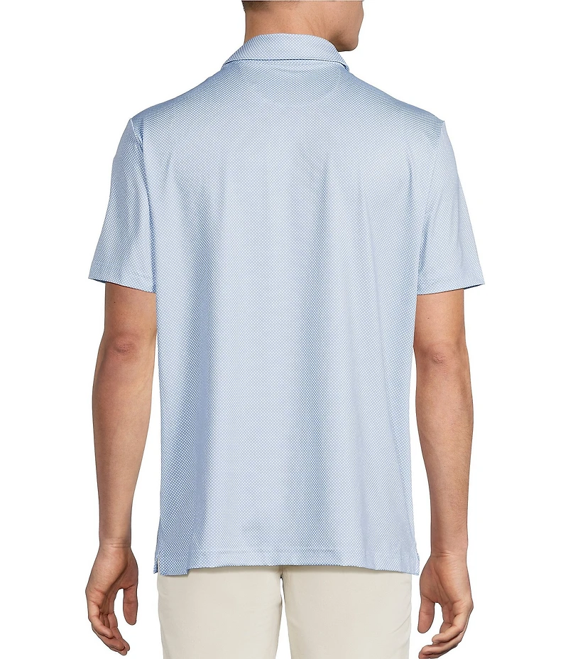 Cremieux Blue Label Performance Stretch Geo Print Short Sleeve Polo Shirt