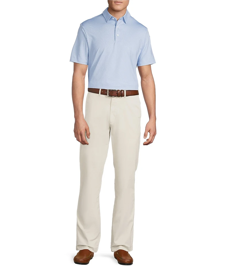 Cremieux Blue Label Performance Stretch Geo Print Short Sleeve Polo Shirt