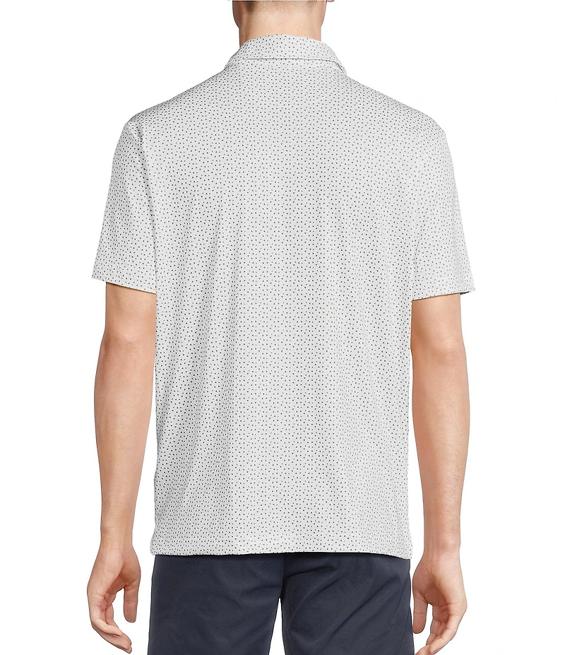 Cremieux Blue Label Performance Stretch Geo Print Short Sleeve Polo Shirt