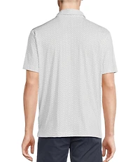Cremieux Blue Label Performance Stretch Geo Print Short Sleeve Polo Shirt