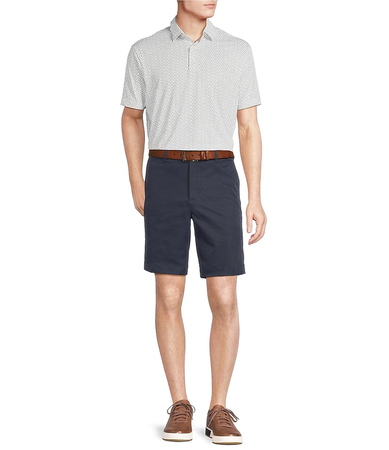 Cremieux Blue Label Performance Stretch Geo Print Short Sleeve Polo Shirt