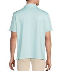Cremieux Blue Label Performance Stretch Geo Print Short Sleeve Polo Shirt
