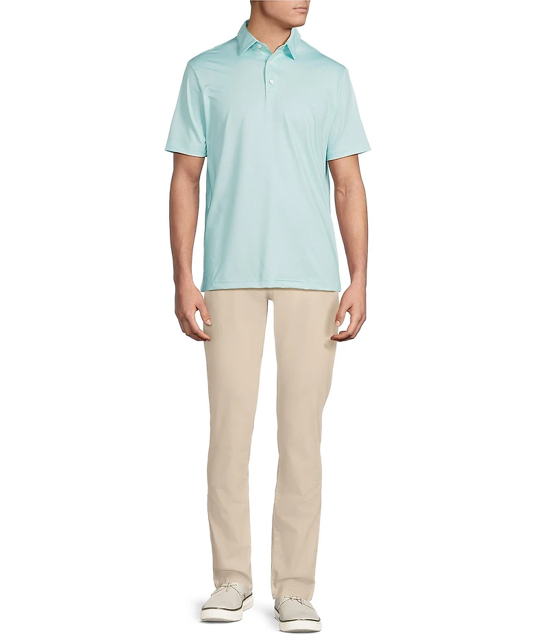 Cremieux Blue Label Performance Stretch Geo Print Short Sleeve Polo Shirt