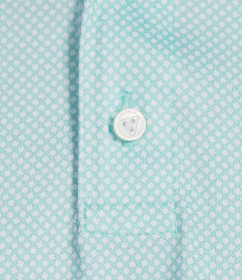 Cremieux Blue Label Performance Stretch Geo Print Short Sleeve Polo Shirt