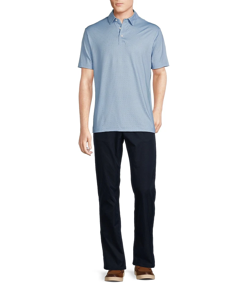 Cremieux Blue Label Performance Stretch Geo Print Short Sleeve Golf Polo Shirt