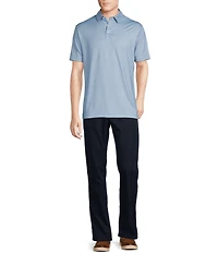 Cremieux Blue Label Performance Stretch Geo Print Short Sleeve Golf Polo Shirt