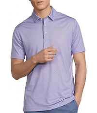 Cremieux Blue Label Performance Stretch Geometric Print Short Sleeve Polo Shirt