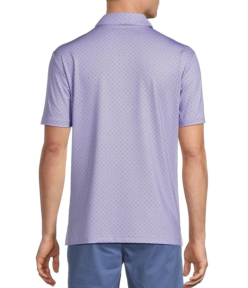 Cremieux Blue Label Performance Stretch Geometric Print Short Sleeve Polo Shirt