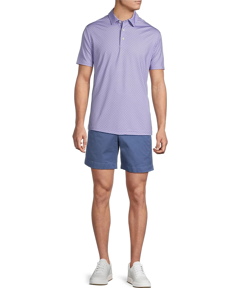 Cremieux Blue Label Performance Stretch Geometric Print Short Sleeve Polo Shirt