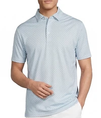 Cremieux Blue Label Performance Stretch Geometric Print Short Sleeve Polo Shirt