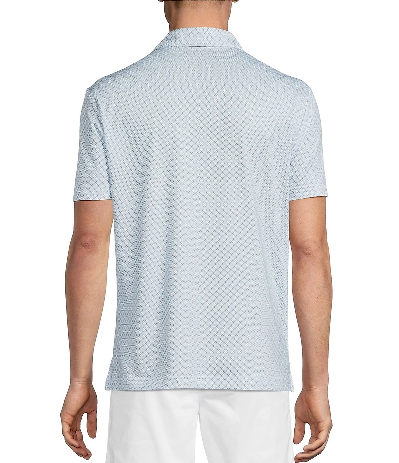 Cremieux Blue Label Performance Stretch Geometric Print Short Sleeve Polo Shirt