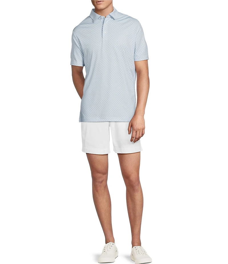 Cremieux Blue Label Performance Stretch Geometric Print Short Sleeve Polo Shirt