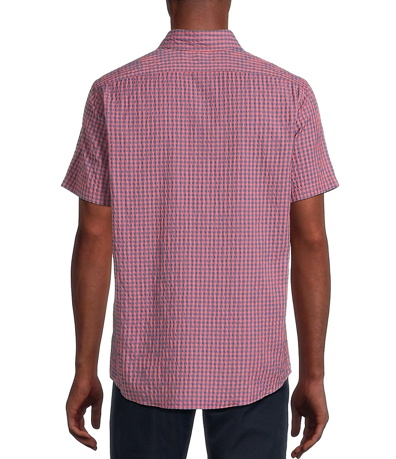 Cremieux Blue Label Performance Stretch Gingham Seersucker Short Sleeve Woven Shirt