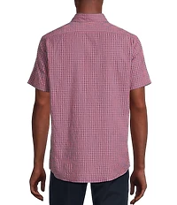 Cremieux Blue Label Performance Stretch Gingham Seersucker Short Sleeve Woven Shirt