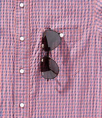Cremieux Blue Label Performance Stretch Gingham Seersucker Short Sleeve Woven Shirt