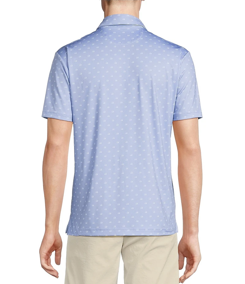 Cremieux Blue Label Performance Stretch Golf Cart Print Short Sleeve Polo Shirt