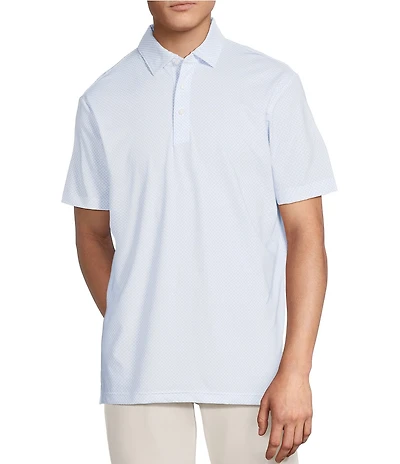 Cremieux Blue Label Performance Stretch Printed Short Sleeve Polo Shirt