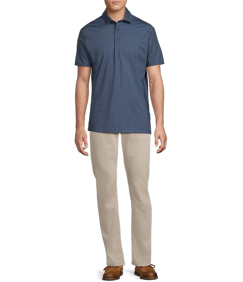 Cremieux Blue Label Performance Stretch Printed Short Sleeve Polo Shirt