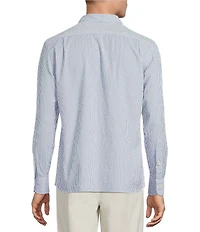 Cremieux Blue Label Performance Stretch Seersucker Stripe Long Sleeve Woven Shirt