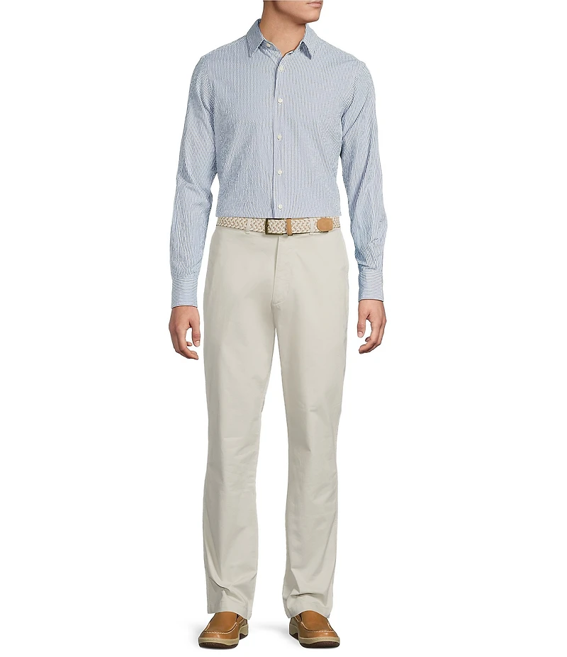 Cremieux Blue Label Performance Stretch Seersucker Stripe Long Sleeve Woven Shirt