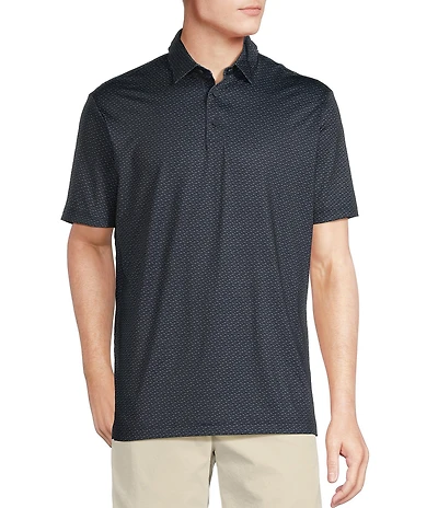 Cremieux Blue Label Performance Stretch Shark Print Short Sleeve Polo Shirt
