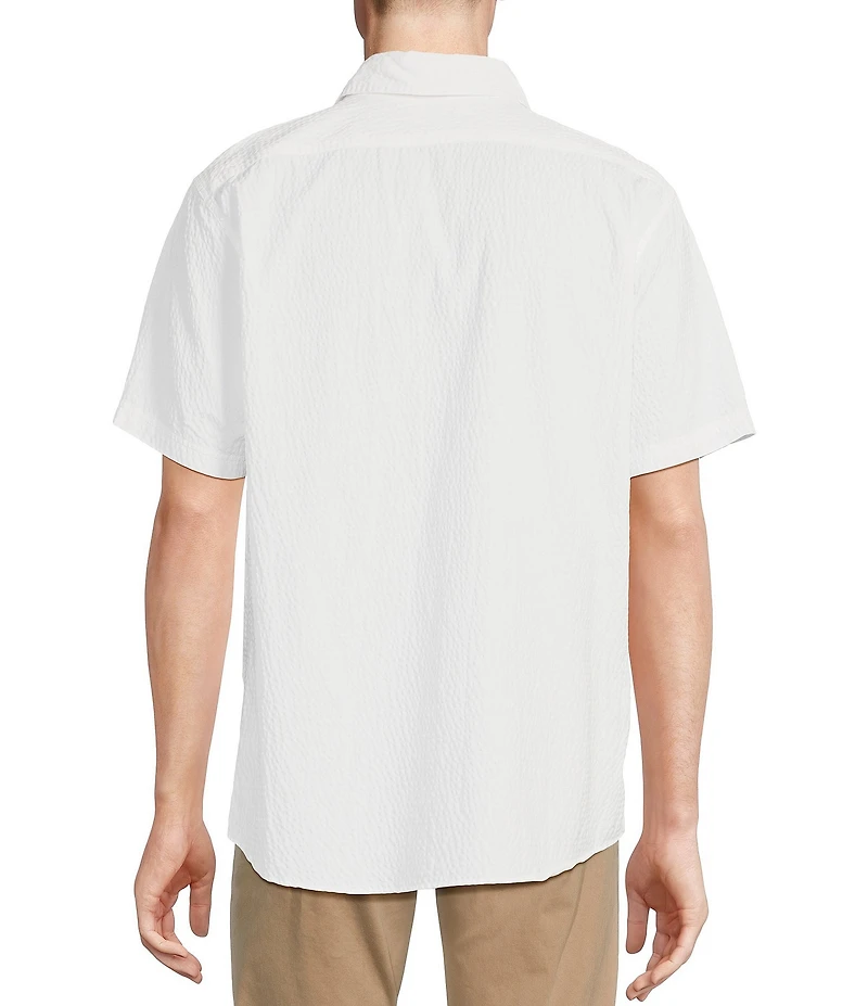 Cremieux Blue Label Performance Stretch Solid Seersucker Short Sleeve Woven Shirt