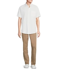 Cremieux Blue Label Performance Stretch Solid Seersucker Short Sleeve Woven Shirt