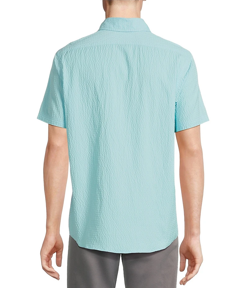 Cremieux Blue Label Performance Stretch Solid Seersucker Short Sleeve Woven Shirt