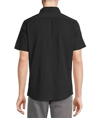 Cremieux Blue Label Performance Stretch Solid Seersucker Short Sleeve Woven Shirt