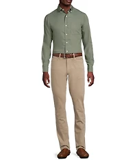 Cremieux Blue Label Performance Stretch Solid Twill Long Sleeve Woven Shirt