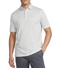Cremieux Blue Label Performance Stretch Stripe Pattern Short Sleeve Polo Shirt