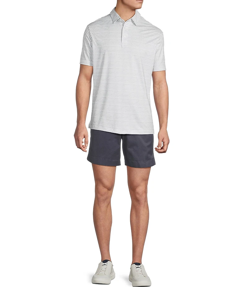 Cremieux Blue Label Performance Stretch Stripe Pattern Short Sleeve Polo Shirt