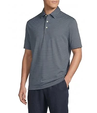Cremieux Blue Label Performance Stretch Stripe Pattern Short Sleeve Polo Shirt