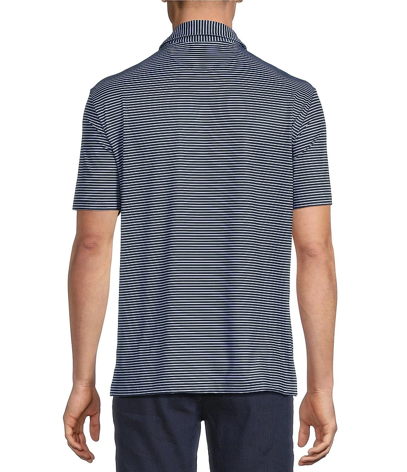 Cremieux Blue Label Performance Stretch Stripe Pattern Short Sleeve Polo Shirt