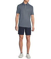 Cremieux Blue Label Performance Stretch Stripe Pattern Short Sleeve Polo Shirt