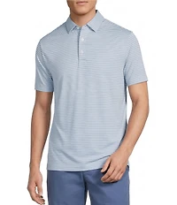 Cremieux Blue Label Performance Stretch Stripe Pattern Short Sleeve Polo Shirt