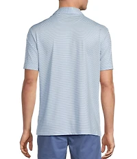 Cremieux Blue Label Performance Stretch Stripe Pattern Short Sleeve Polo Shirt