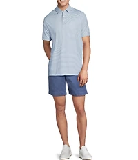 Cremieux Blue Label Performance Stretch Stripe Pattern Short Sleeve Polo Shirt