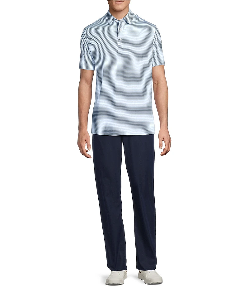 Cremieux Blue Label Performance Stretch Stripe Pattern Short Sleeve Polo Shirt