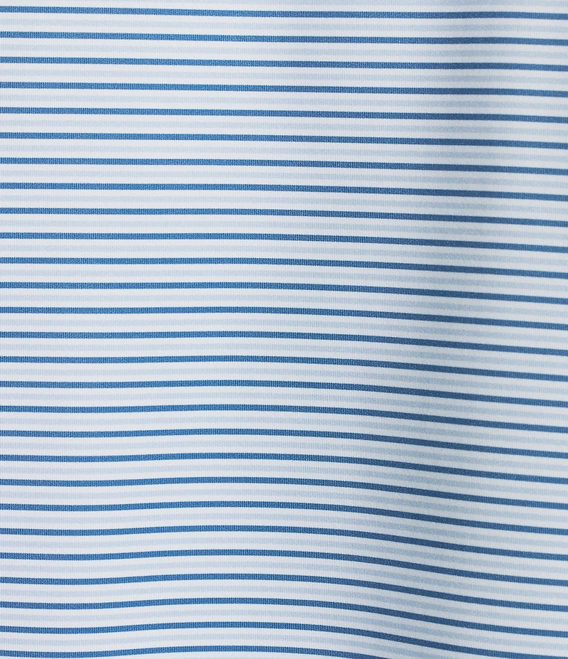 Cremieux Blue Label Performance Stretch Stripe Pattern Short Sleeve Polo Shirt