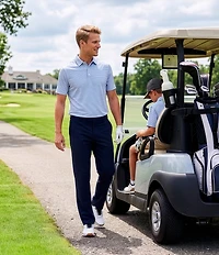 Cremieux Blue Label Performance Stretch Stripe Pattern Short Sleeve Polo Shirt