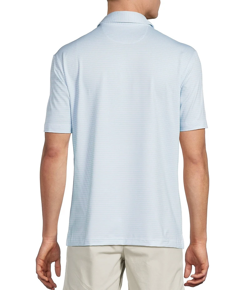 Cremieux Blue Label Performance Stretch Stripe Pattern Short Sleeve Polo Shirt