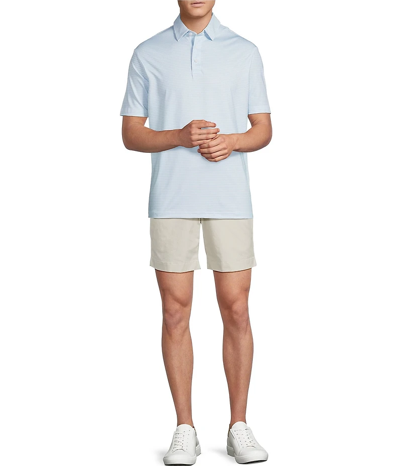 Cremieux Blue Label Performance Stretch Stripe Pattern Short Sleeve Polo Shirt