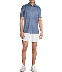 Cremieux Blue Label Performance Stretch Stripe Pattern Short Sleeve Polo Shirt