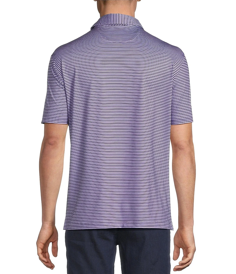 Cremieux Blue Label Performance Stretch Stripe Pattern Short Sleeve Polo Shirt