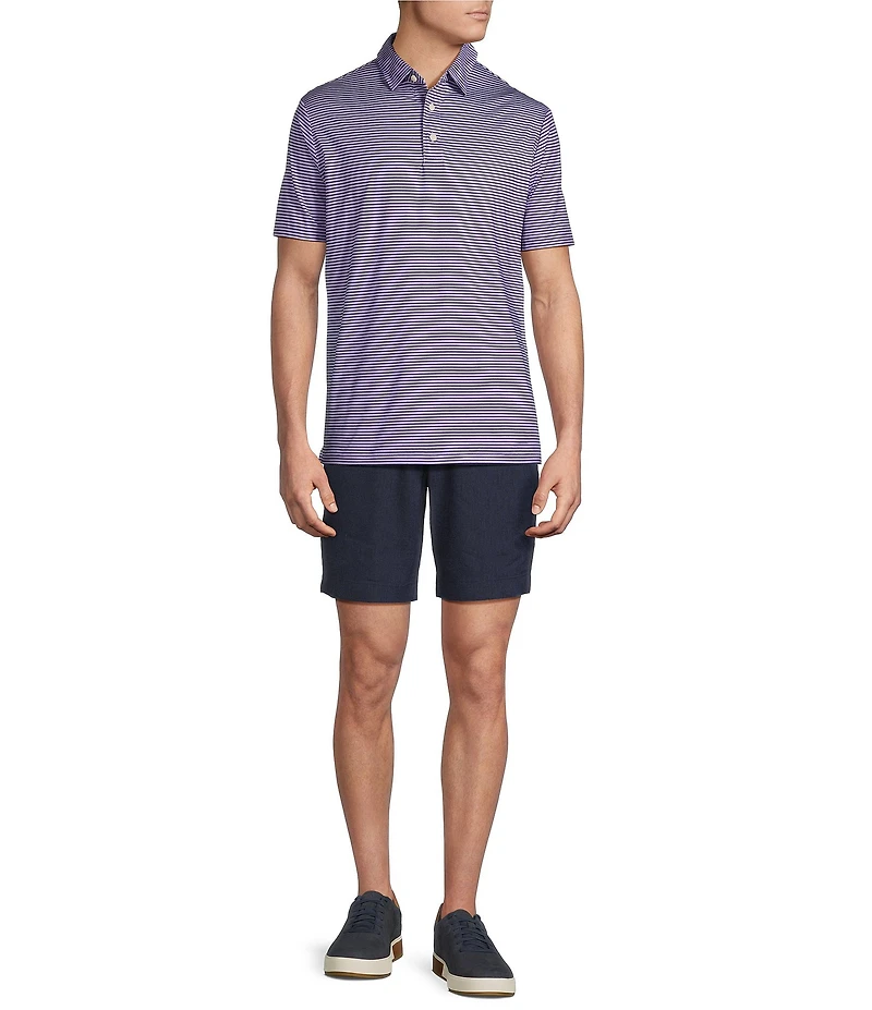 Cremieux Blue Label Performance Stretch Stripe Pattern Short Sleeve Polo Shirt