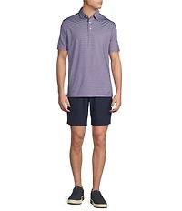 Cremieux Blue Label Performance Stretch Stripe Pattern Short Sleeve Polo Shirt