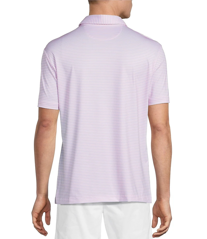 Cremieux Blue Label Performance Stretch Stripe Pattern Short Sleeve Polo Shirt